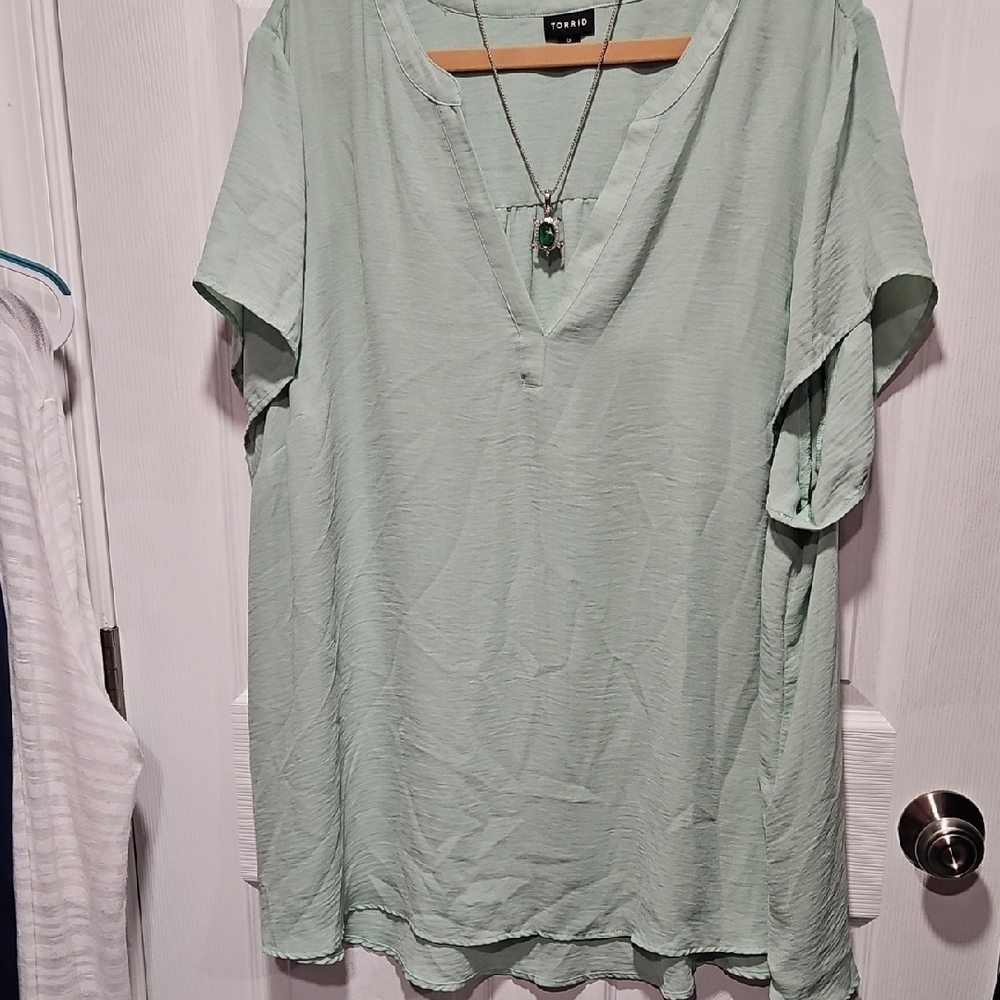 Torrid Mint Green V-Neck Top
